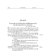 Aboriginal Protection Act 1869